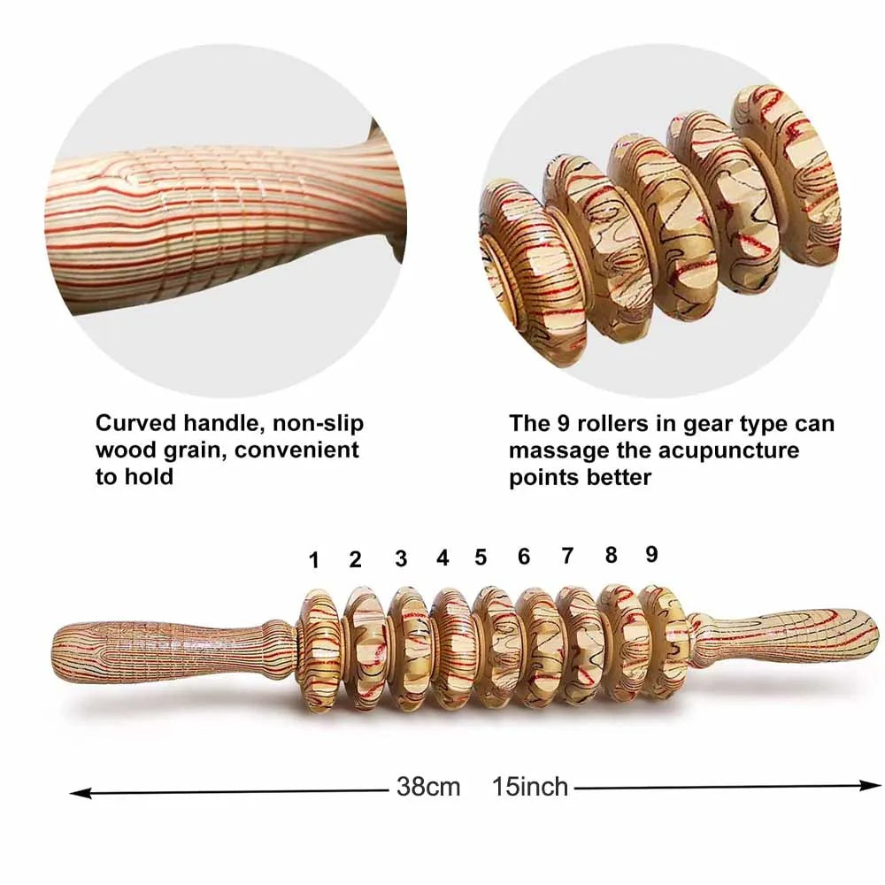Wooden Anti-Cellulite Roller Stick