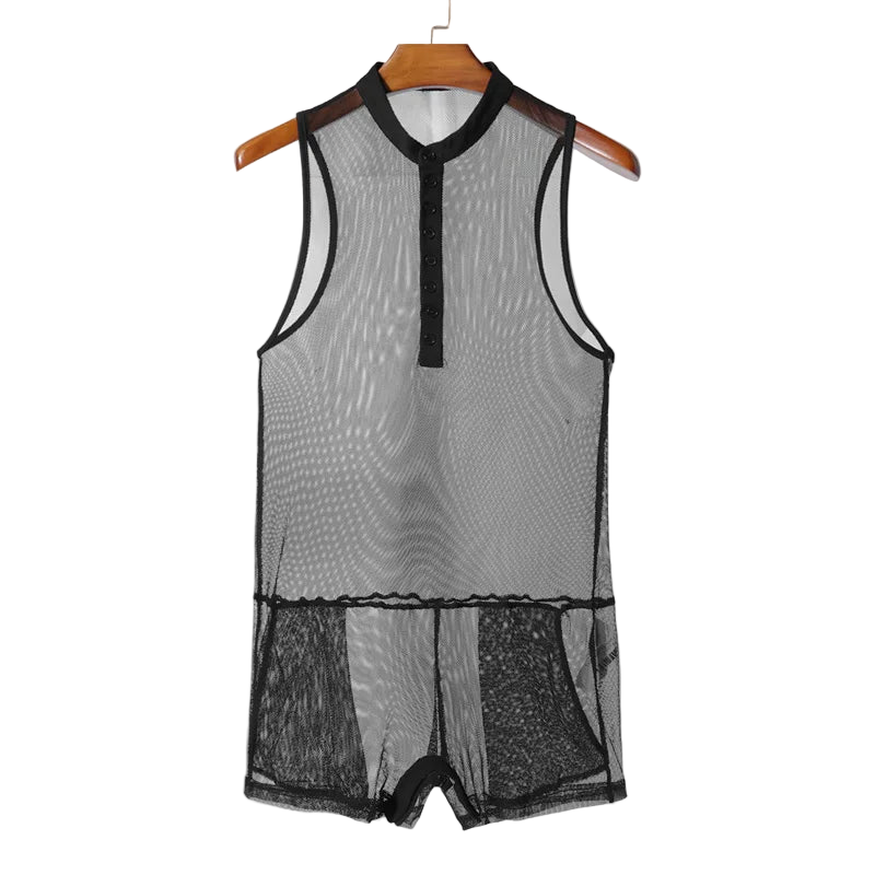 Men's Sexy Mesh Bodysuit Romper