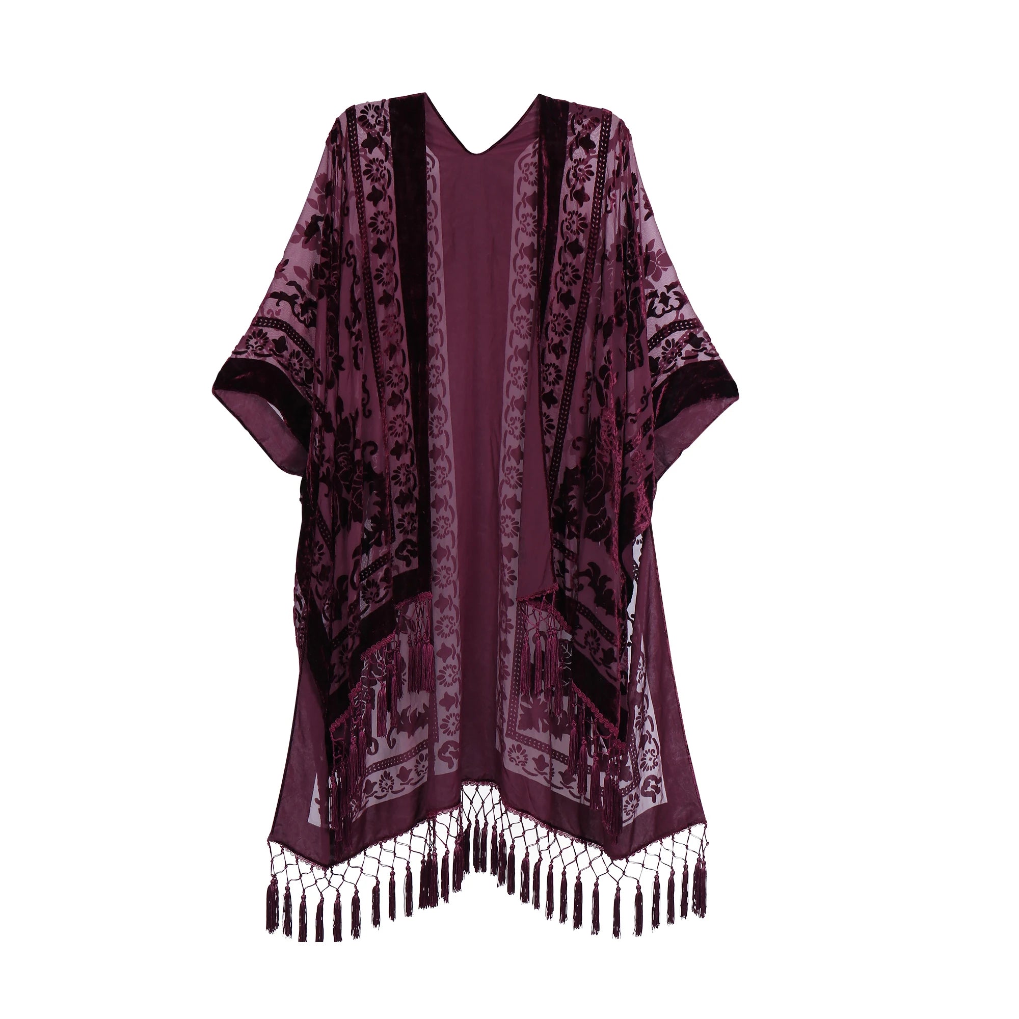 Tassel Plush Beach Kimono