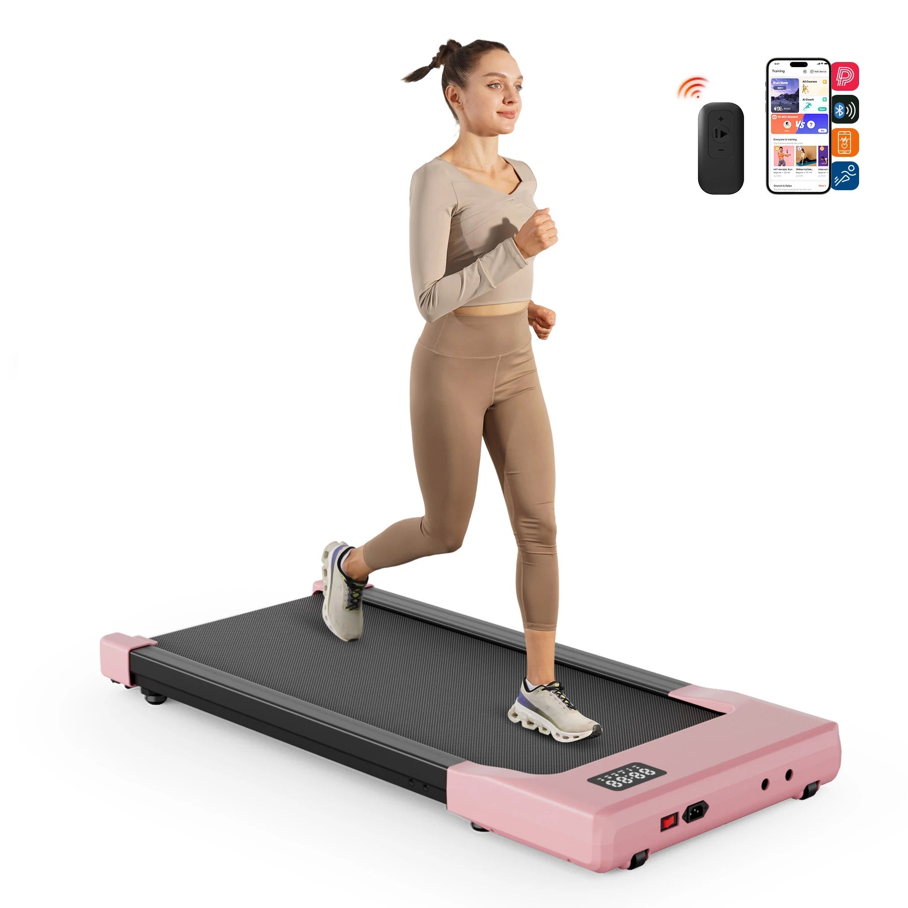 2 in 1 Portable Treadmill with Remote Control LED Display