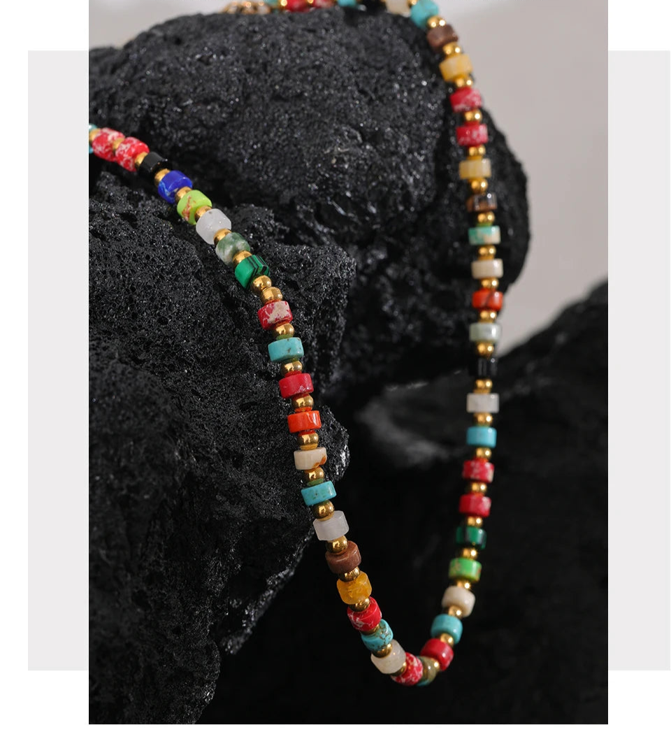 Gold-Plated Healing Gemstone Necklace