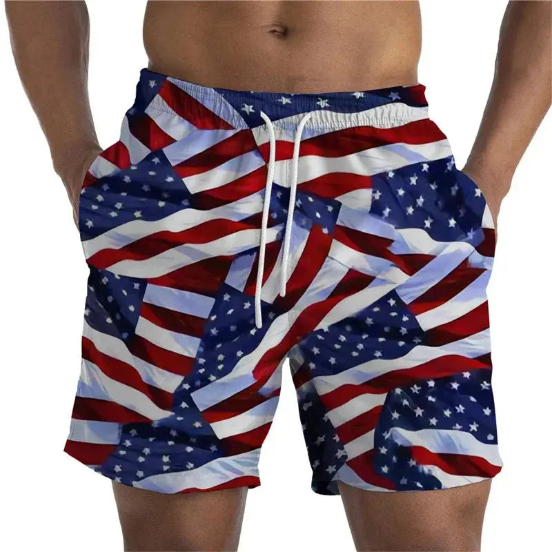 3D Printed Flag Beach Shorts