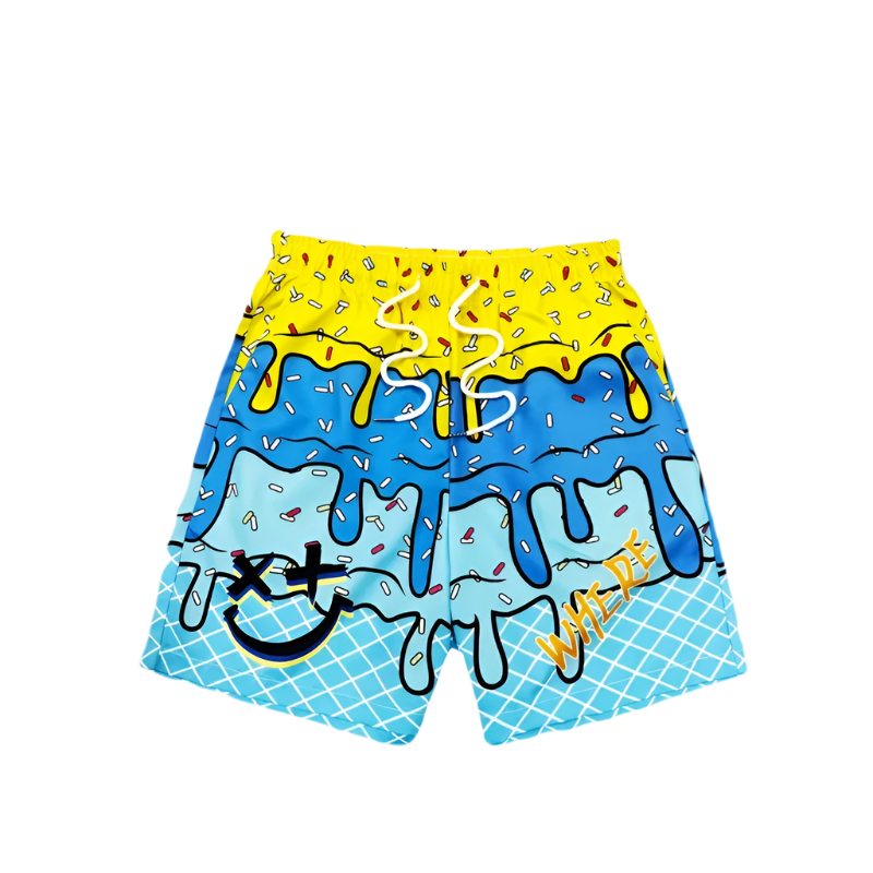 Ice Cream Graphic Beach Shorts