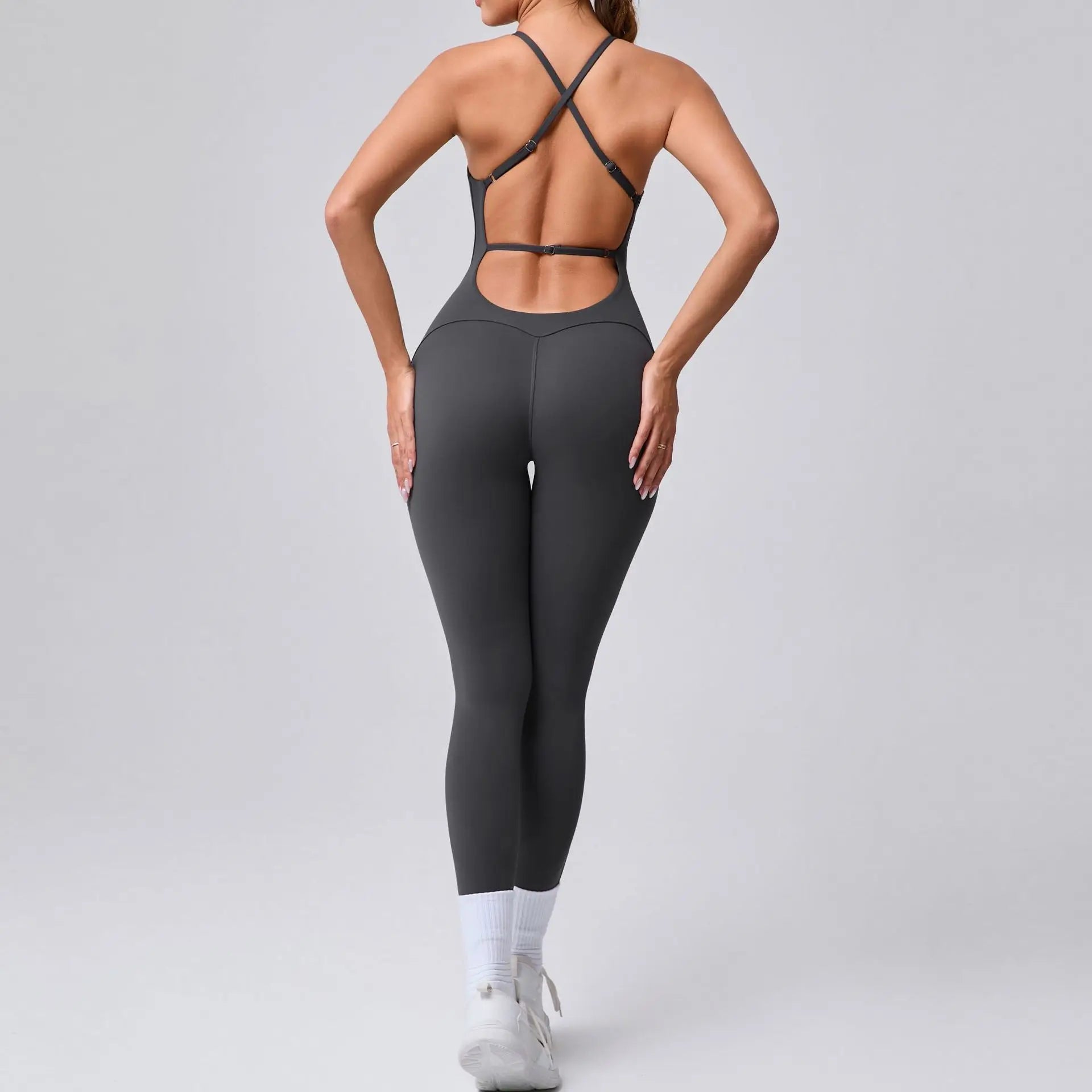 Backless Cross Bodycon Jumpsuit