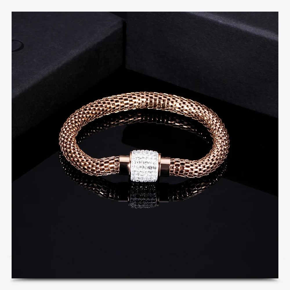 Sparkling Magnetic Stainless Steel Bracelet