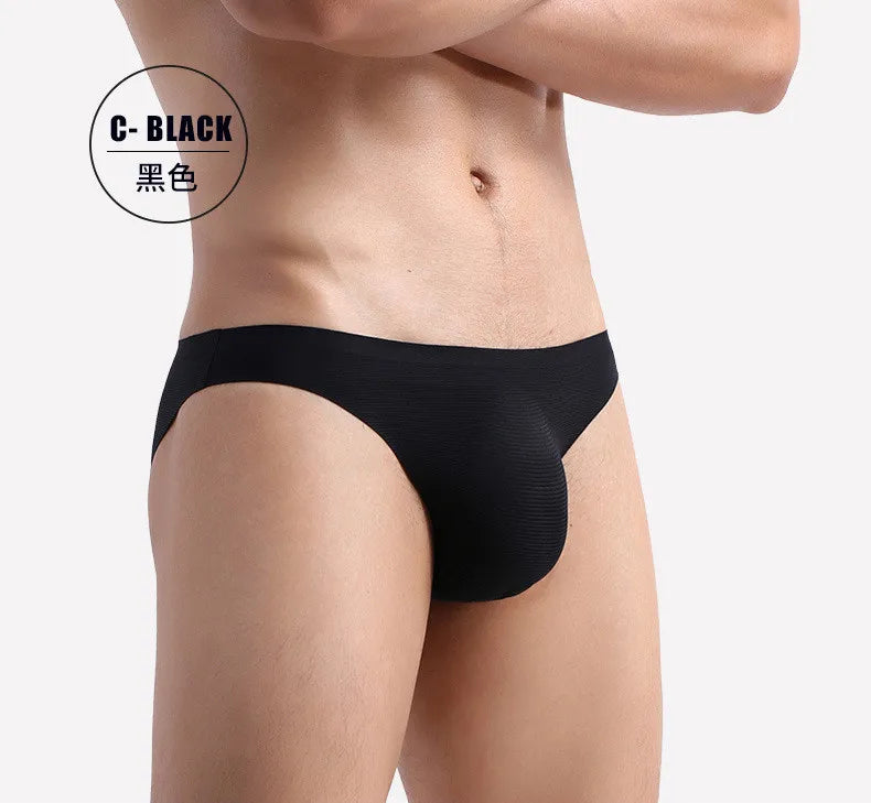 Ice Silk Traceless Low-Waist Briefs