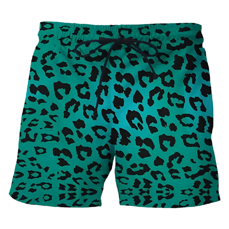 Leopard Print Beach Trunks