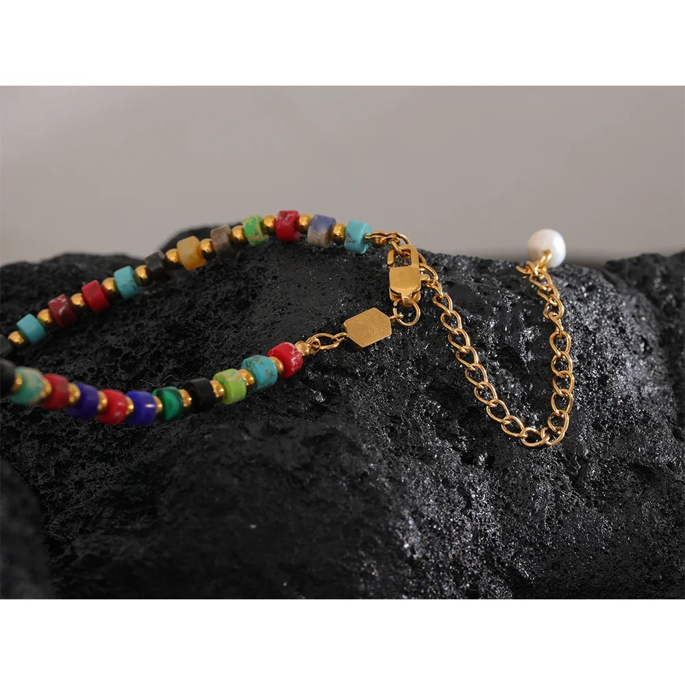 Gold-Plated Healing Gemstone Necklace