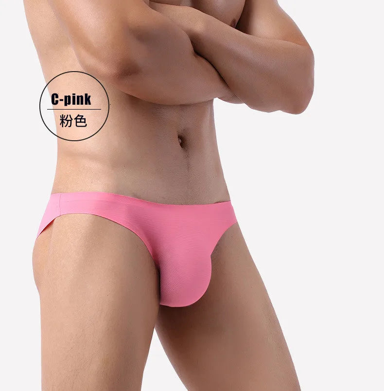 Ice Silk Traceless Low-Waist Briefs