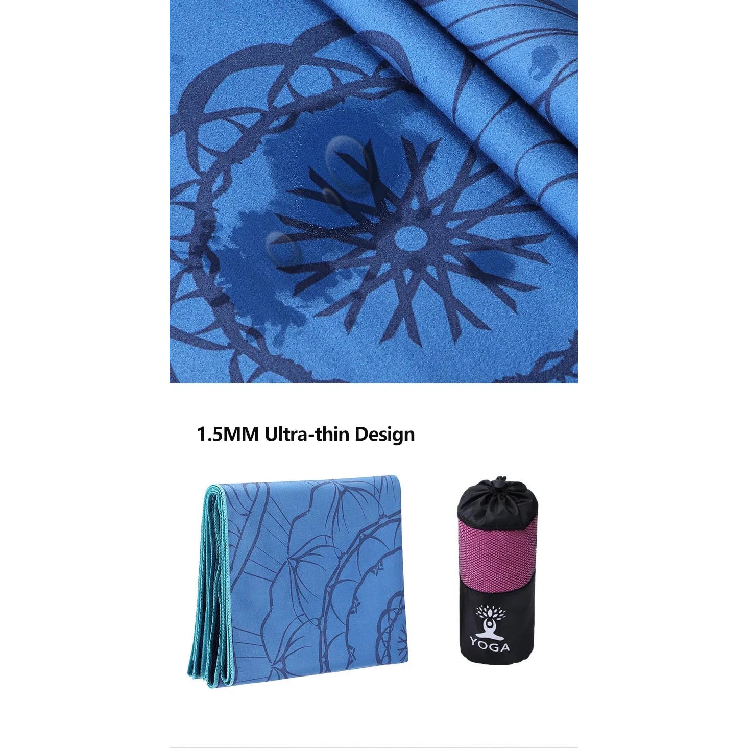Fleece Yoga Towel Sweat Absorbent Non-Slip Fitness Mat