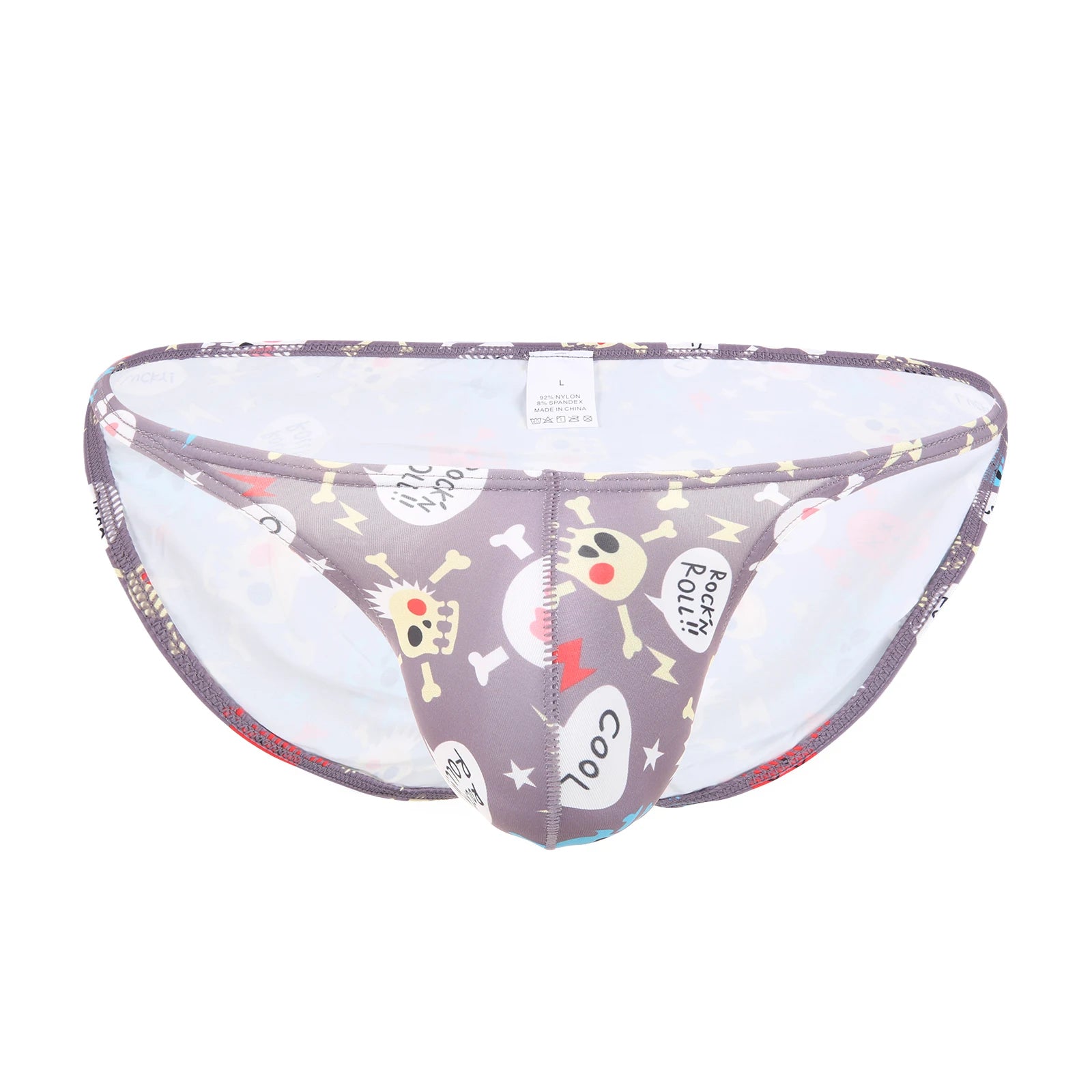 Skull Printed Men's Swim Briefs