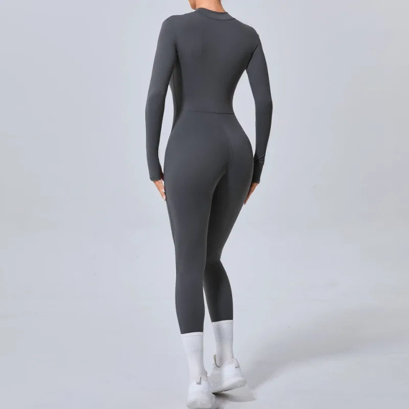 Seamless Zippered Hip-Lift Jumpsuit