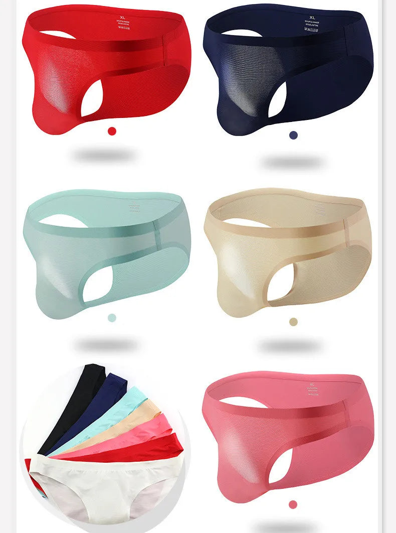 Ice Silk Traceless Low-Waist Briefs