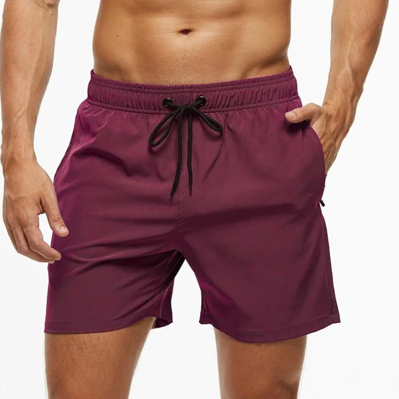 Breathable Solid Men's Swim Trunks