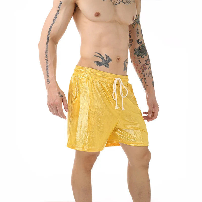 Sparkling Drawstring Men's Beach Shorts