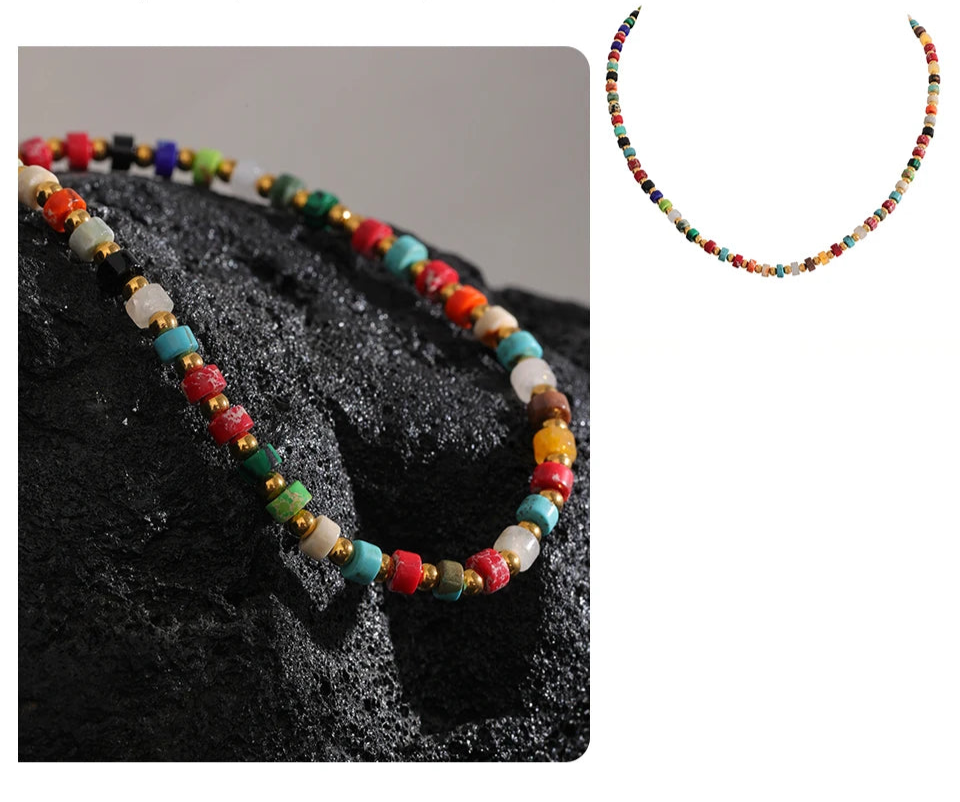 Gold-Plated Healing Gemstone Necklace