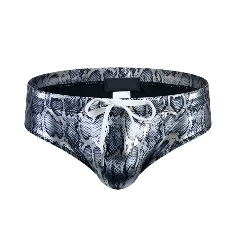 Snakeskin Push-Up Swim Briefs