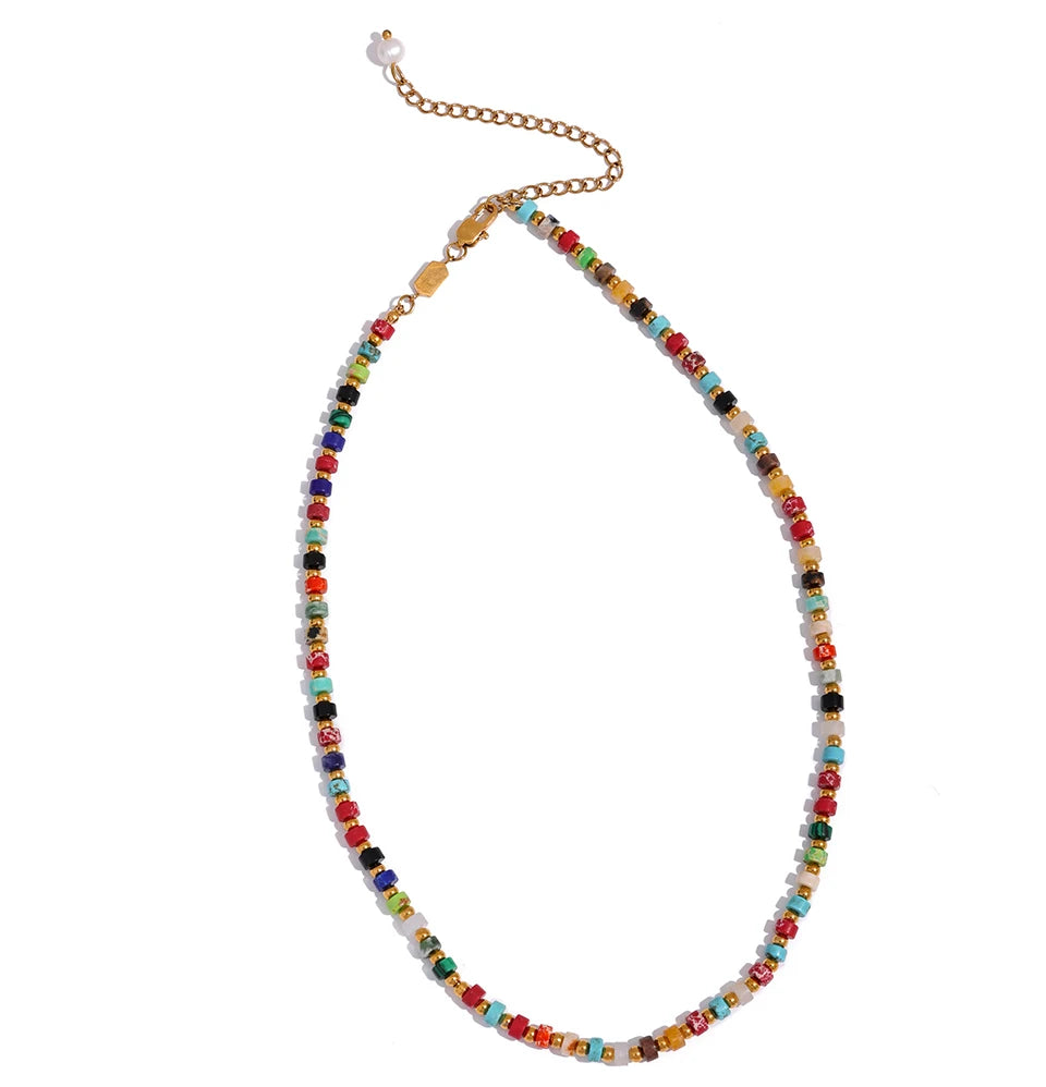 Gold-Plated Healing Gemstone Necklace