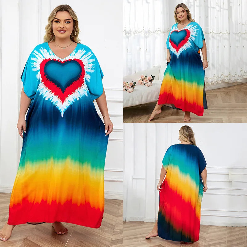 Flowing Plus-Size Kaftan