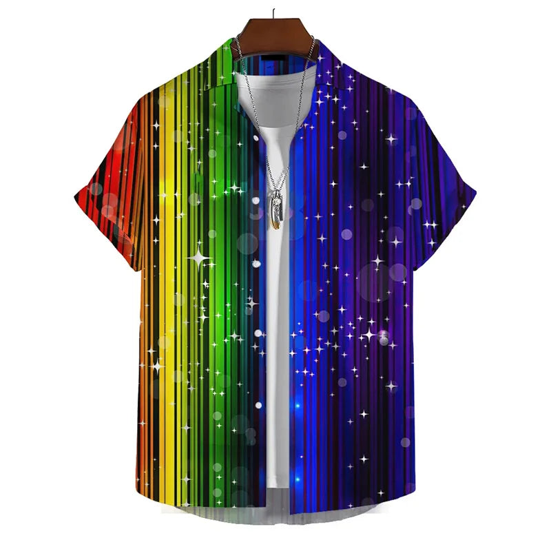 3D Rainbow Print Shirt
