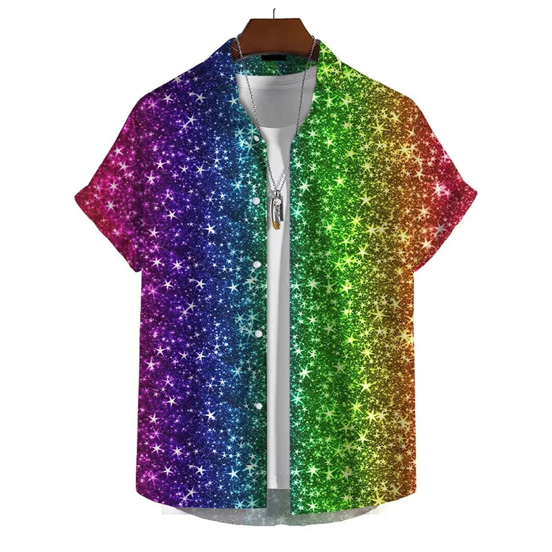 3D Rainbow Print Shirt