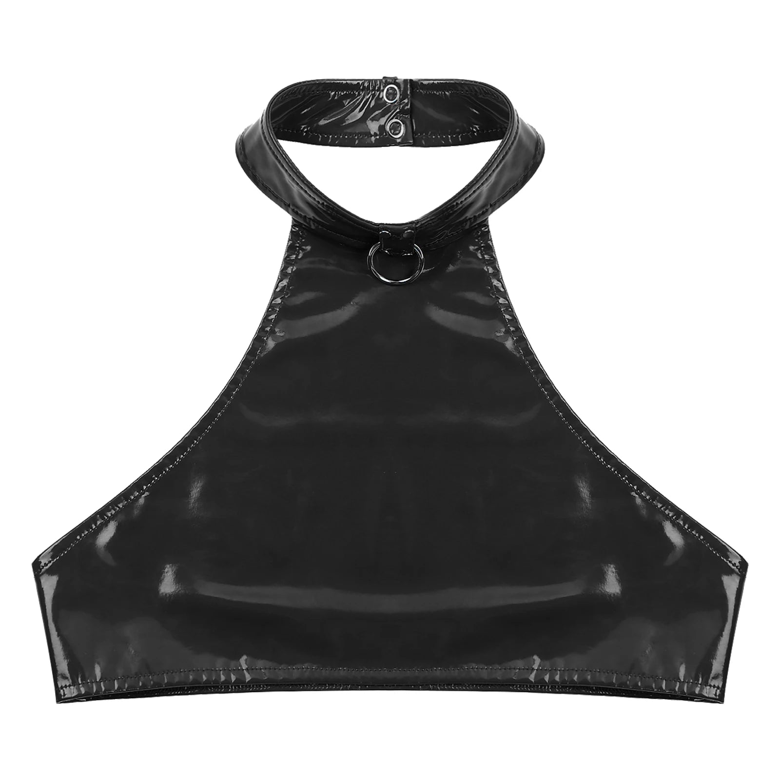 Men's Patent Leather Halter Vest