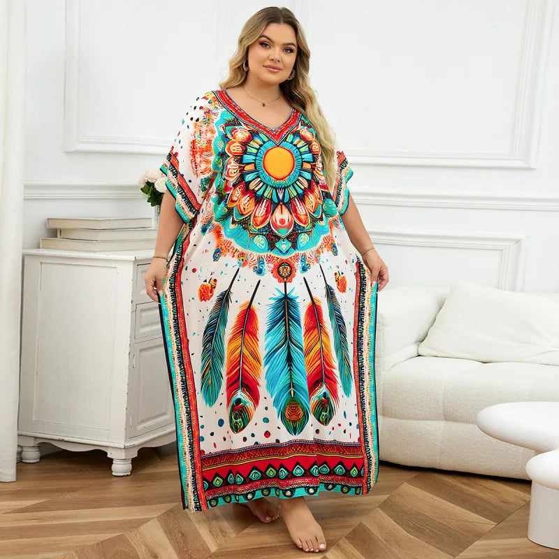 Flowing Plus-Size Kaftan