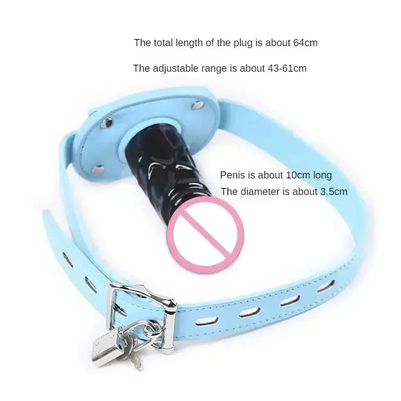 Adjustable Dildo Mouth Plug Gag - WOWihte