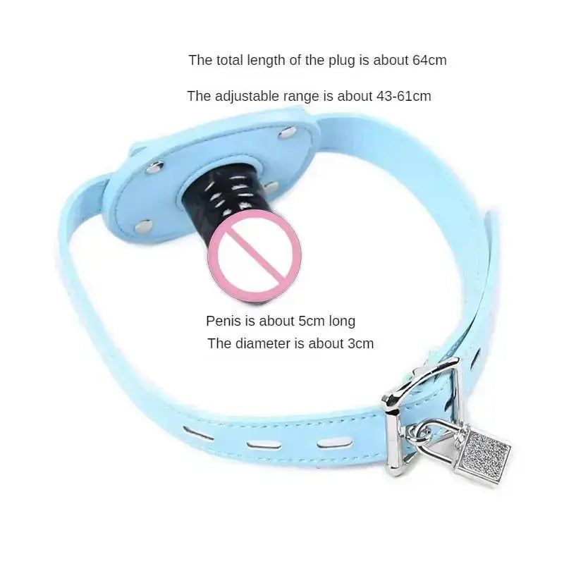 Adjustable Dildo Mouth Plug Gag - WOWihte
