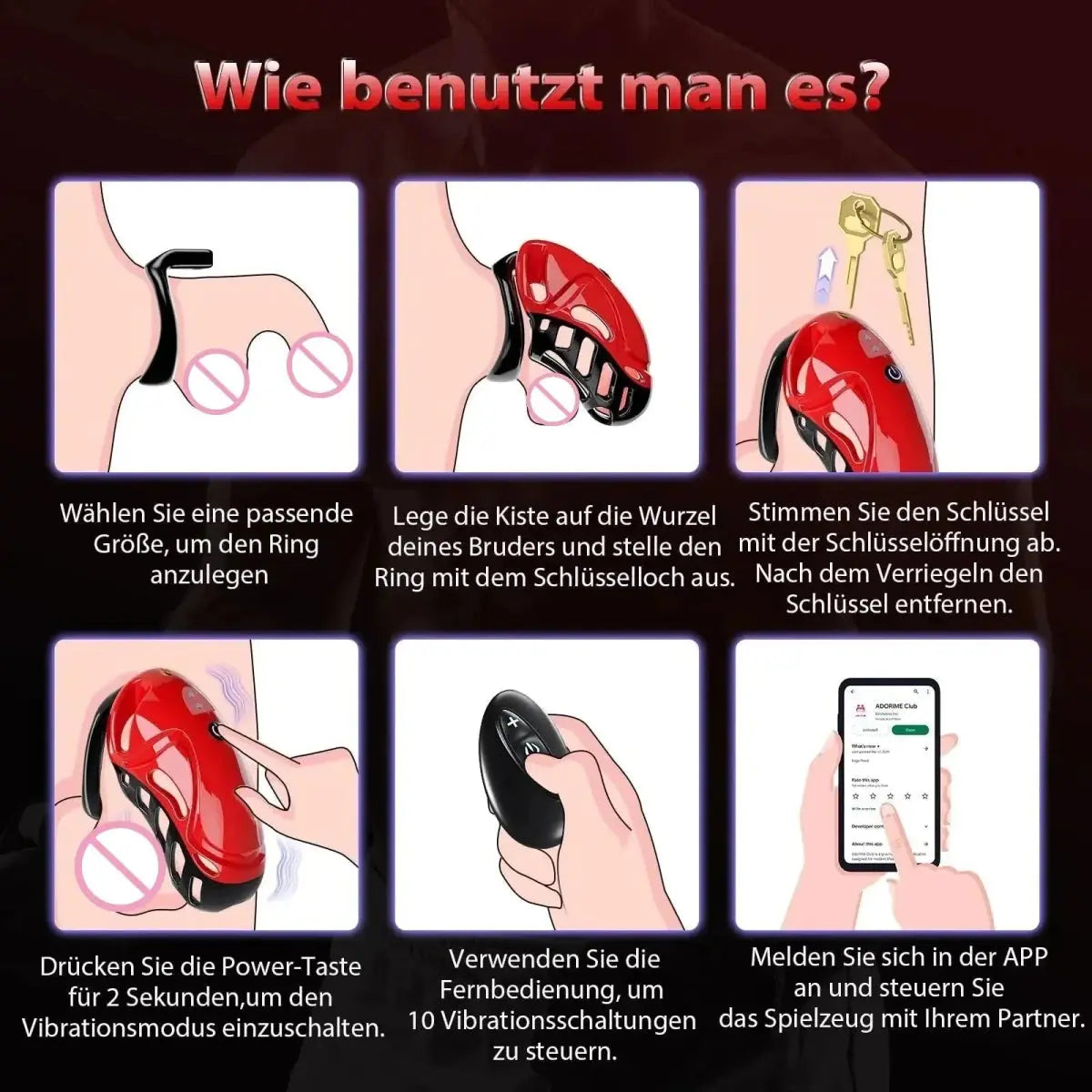 App - Controlled Vibrating Chastity Lock - WOWihte