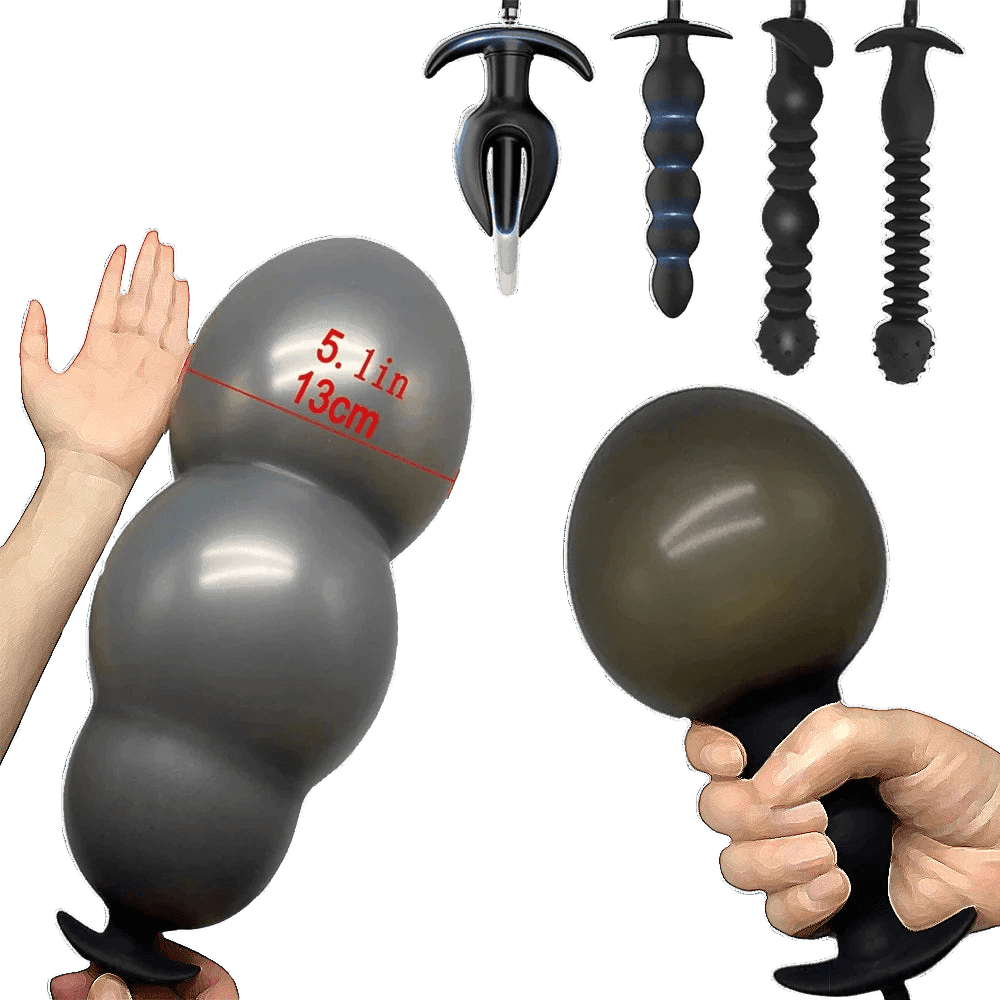 BDSM Inflatable Anal Plug Huge Dildo Pump Expansion Diameter 13cm Expandable Big Butt Plug Prostate Massage Ass Dilator Sex Toys - WOWihte