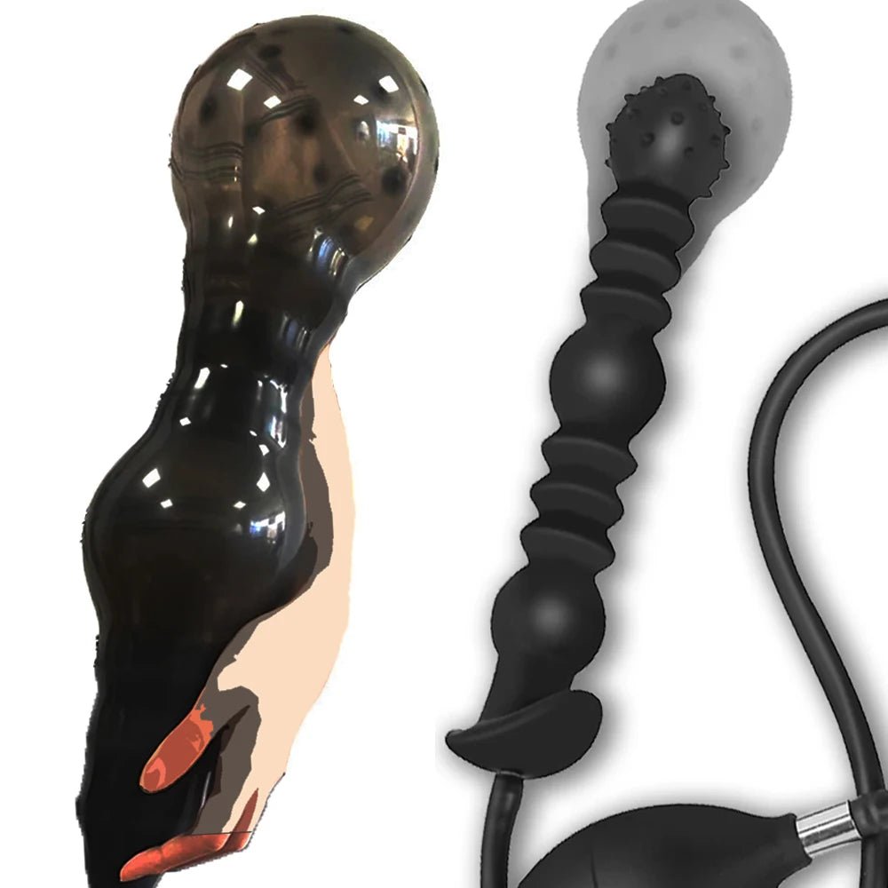BDSM Inflatable Anal Plug Huge Dildo Pump Expansion Diameter 13cm Expandable Big Butt Plug Prostate Massage Ass Dilator Sex Toys - WOWihte
