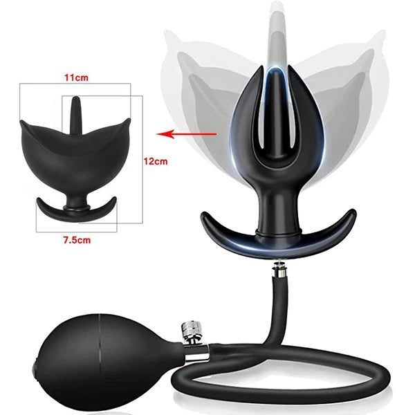 BDSM Inflatable Anal Plug Huge Dildo Pump Expansion Diameter 13cm Expandable Big Butt Plug Prostate Massage Ass Dilator Sex Toys - WOWihte