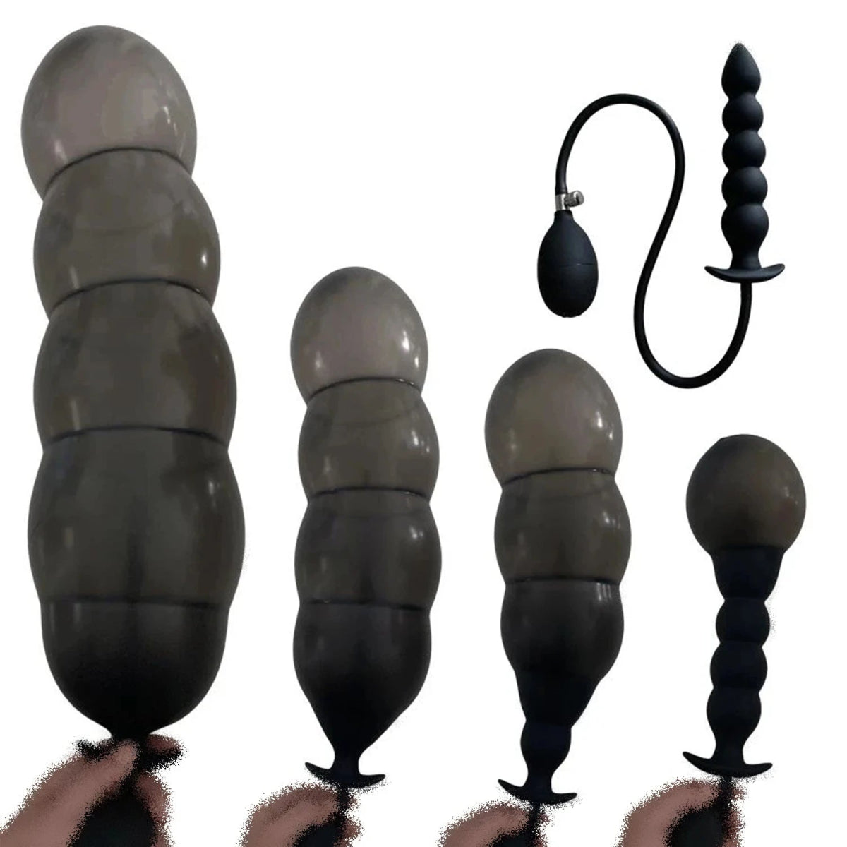 BDSM Inflatable Anal Plug Huge Dildo Pump Expansion Diameter 13cm Expandable Big Butt Plug Prostate Massage Ass Dilator Sex Toys - WOWihte