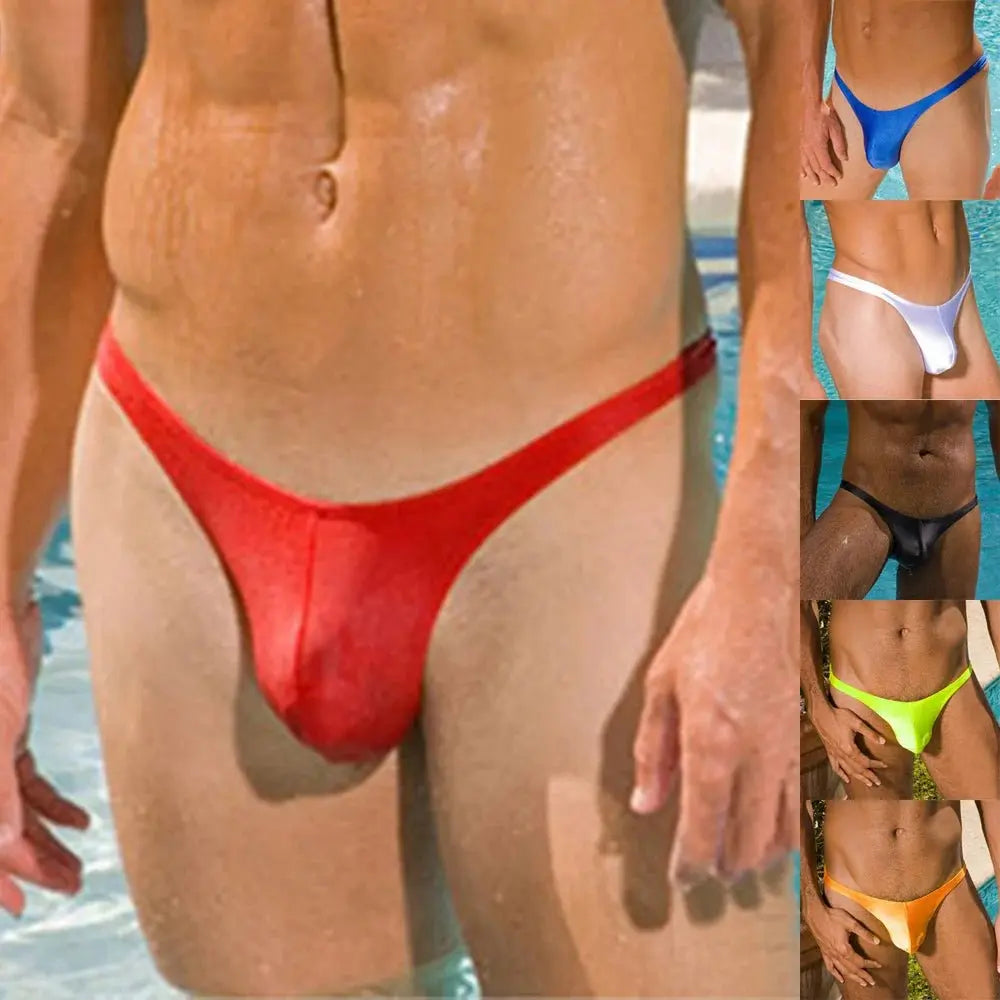 Big Pouch Swim Thong Briefs - WOWihte