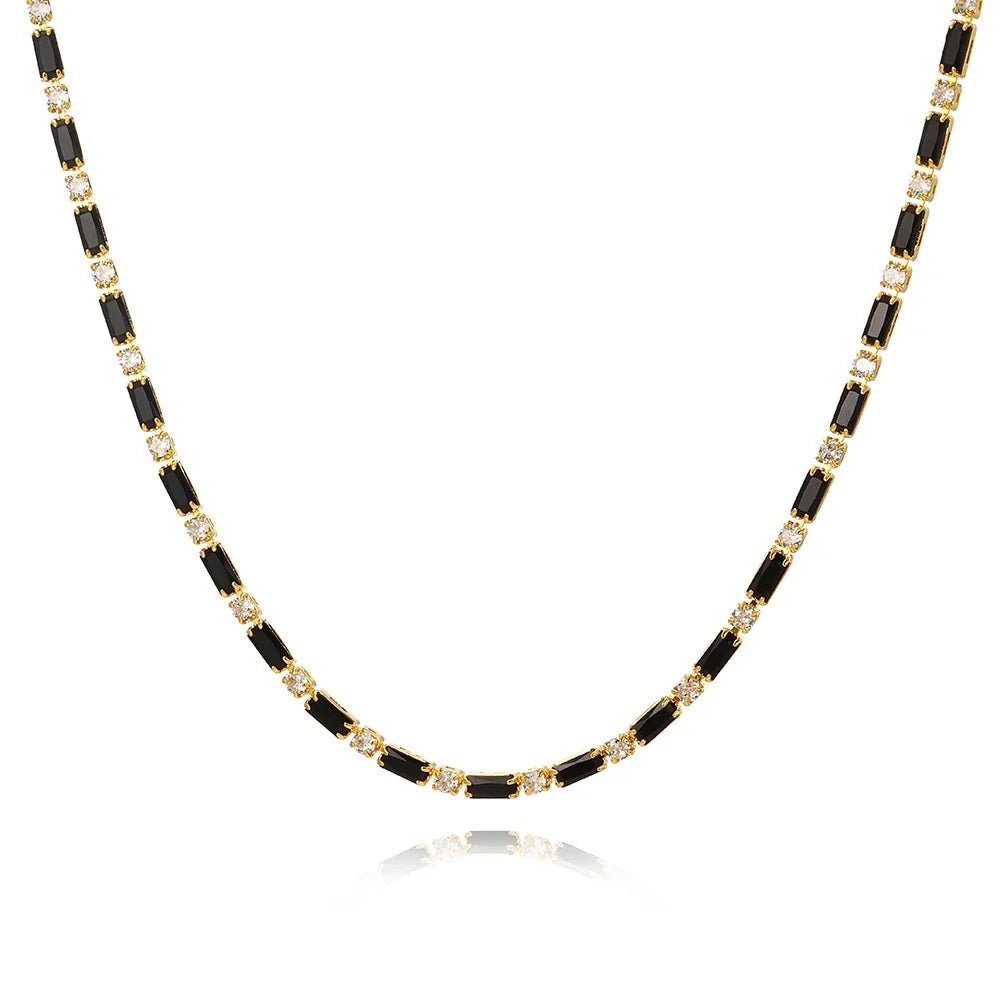 Black Cubic Zirconia Choker - WOWihte