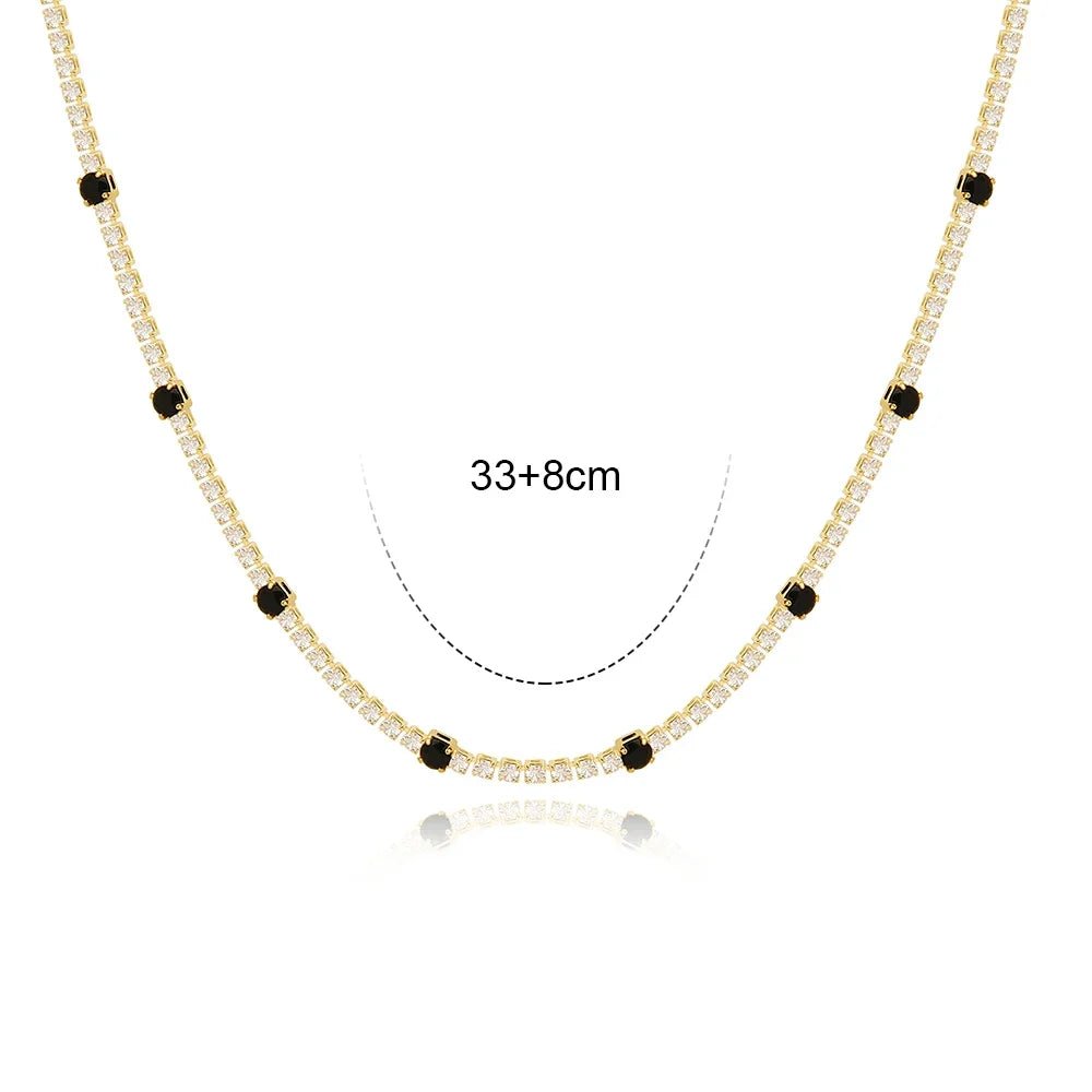 Black Cubic Zirconia Choker - WOWihte