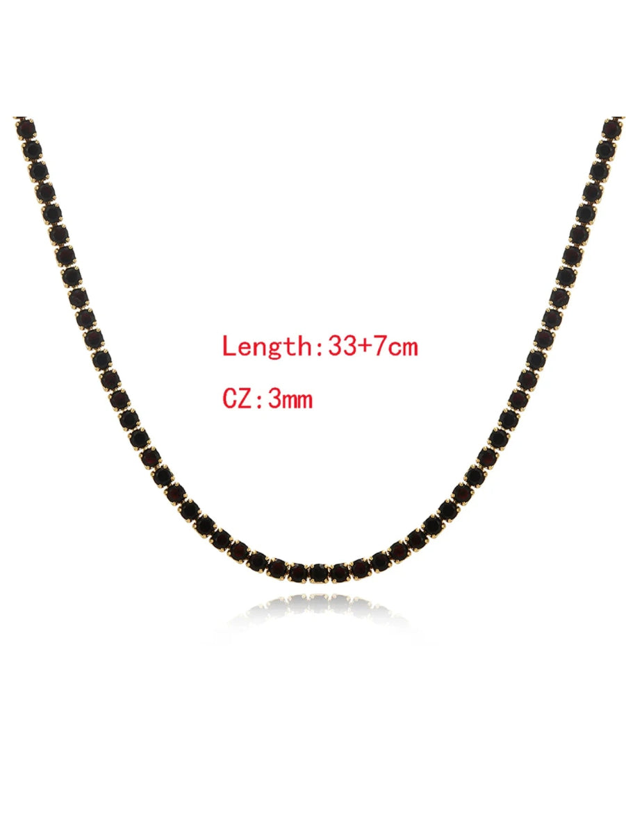 Black Cubic Zirconia Choker - WOWihte