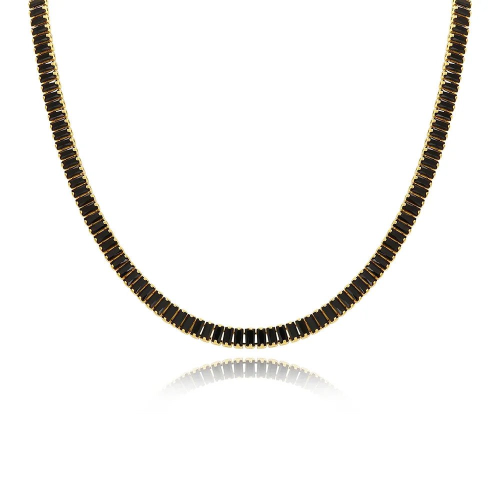 Black Cubic Zirconia Choker - WOWihte