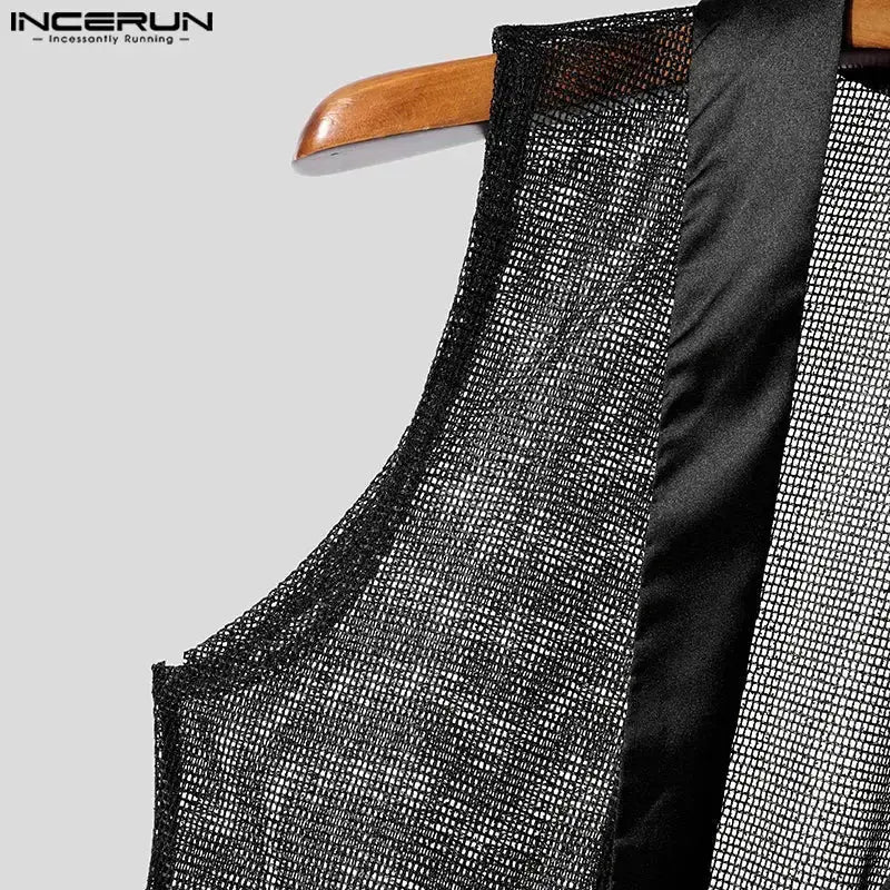 Black Mesh Streetwear Tank Top - WOWihte