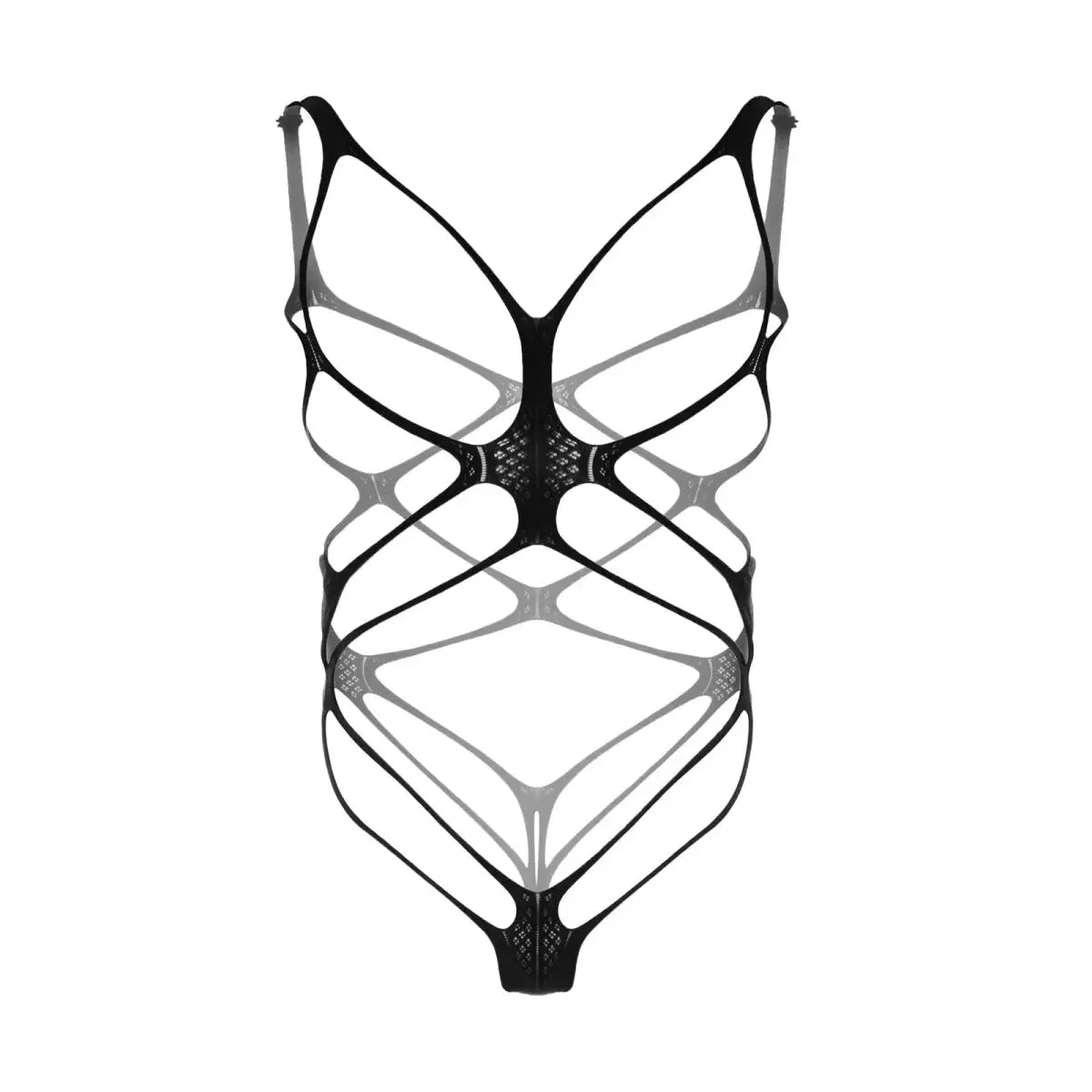 Bodysuits Sexy Bondage Lingerie Men One - Piece Fishnet Hollow Bra Open Butts Underwear Erotic Apparel - WOWihte