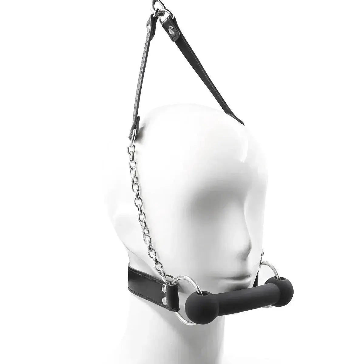 Bondage Gag with Leash Chain - WOWihte