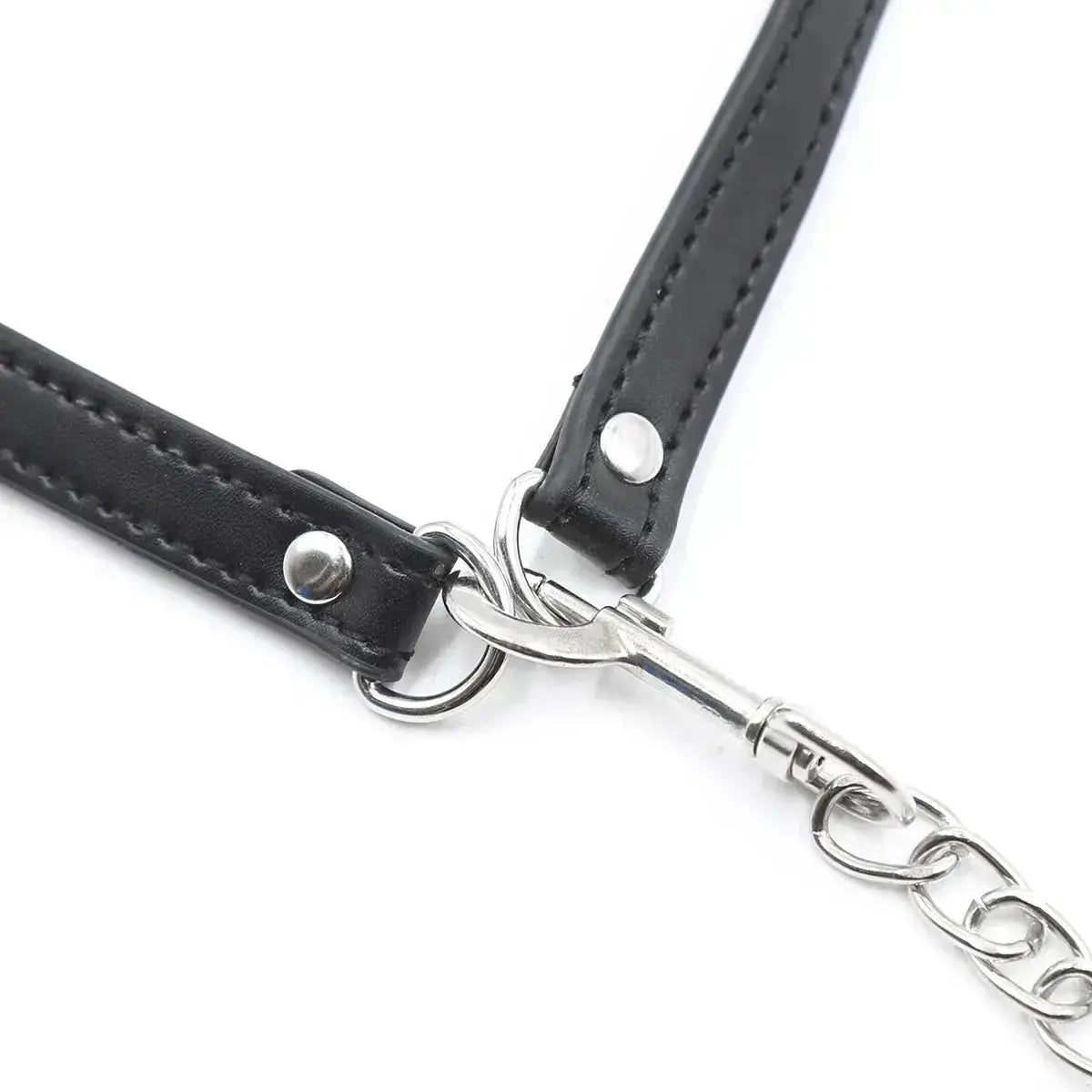 Bondage Gag with Leash Chain - WOWihte