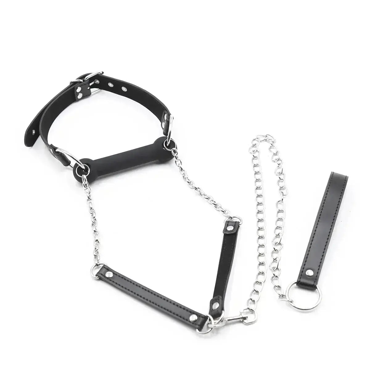 Bondage Gag with Leash Chain - WOWihte
