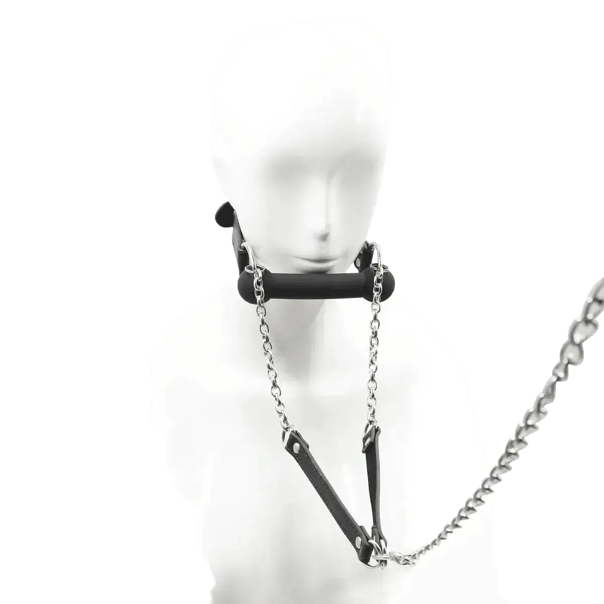 Bondage Gag with Leash Chain - WOWihte