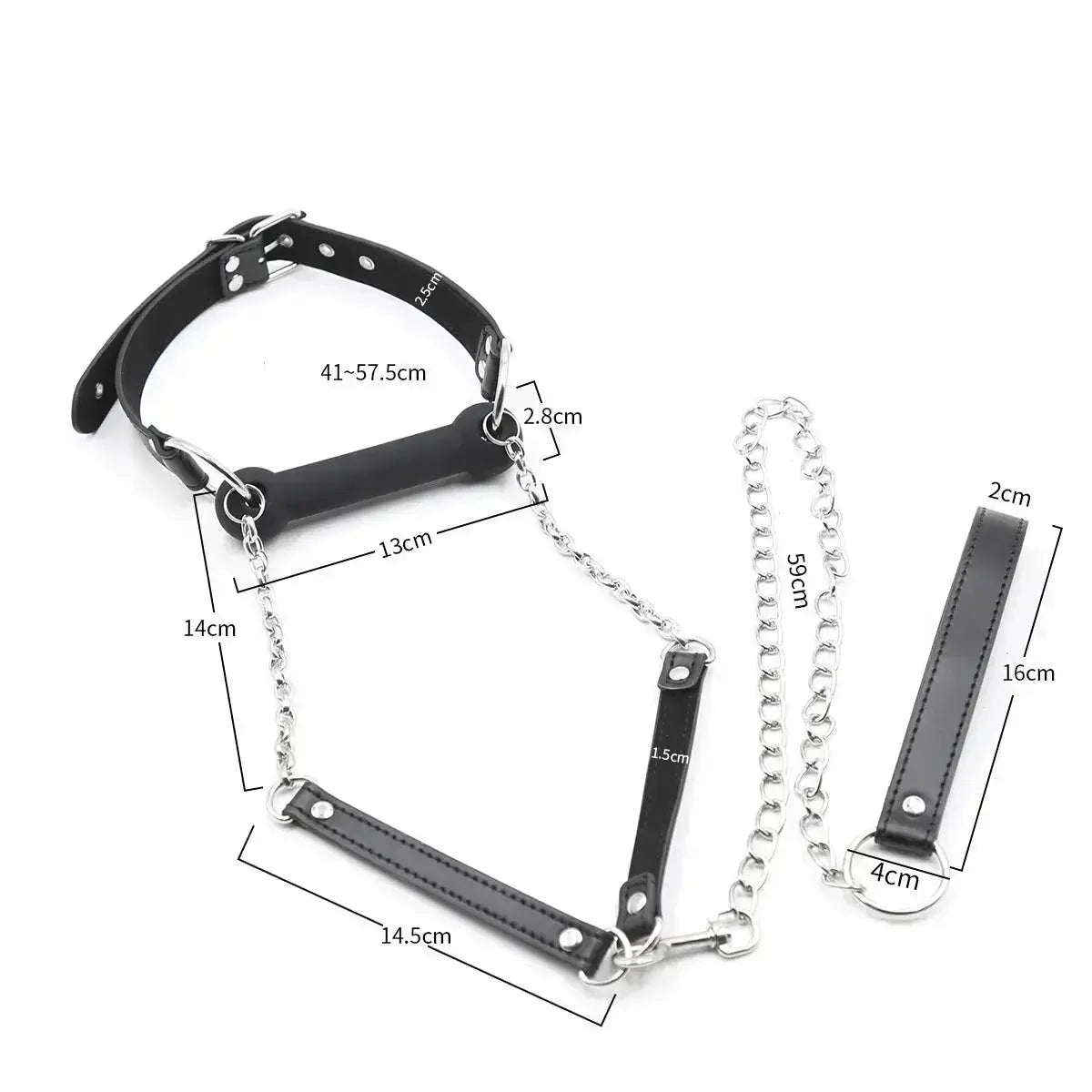 Bondage Gag with Leash Chain - WOWihte
