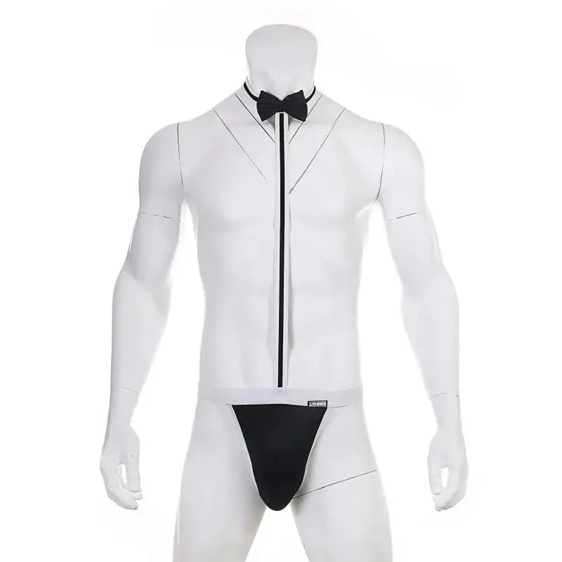 Bow Tie Bodysuit Men's Lingerie - WOWihte