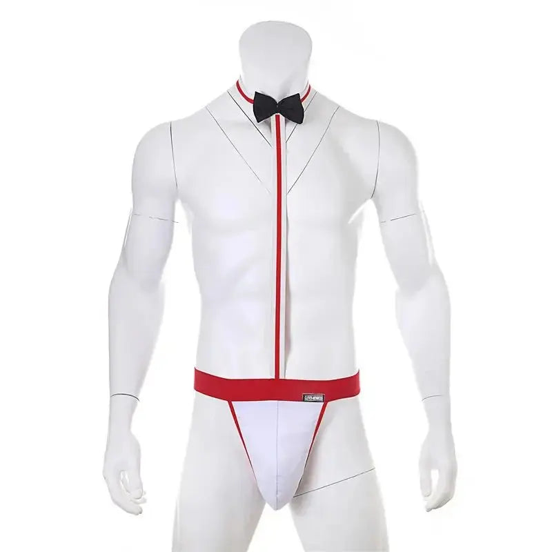 Bow Tie Bodysuit Men's Lingerie - WOWihte