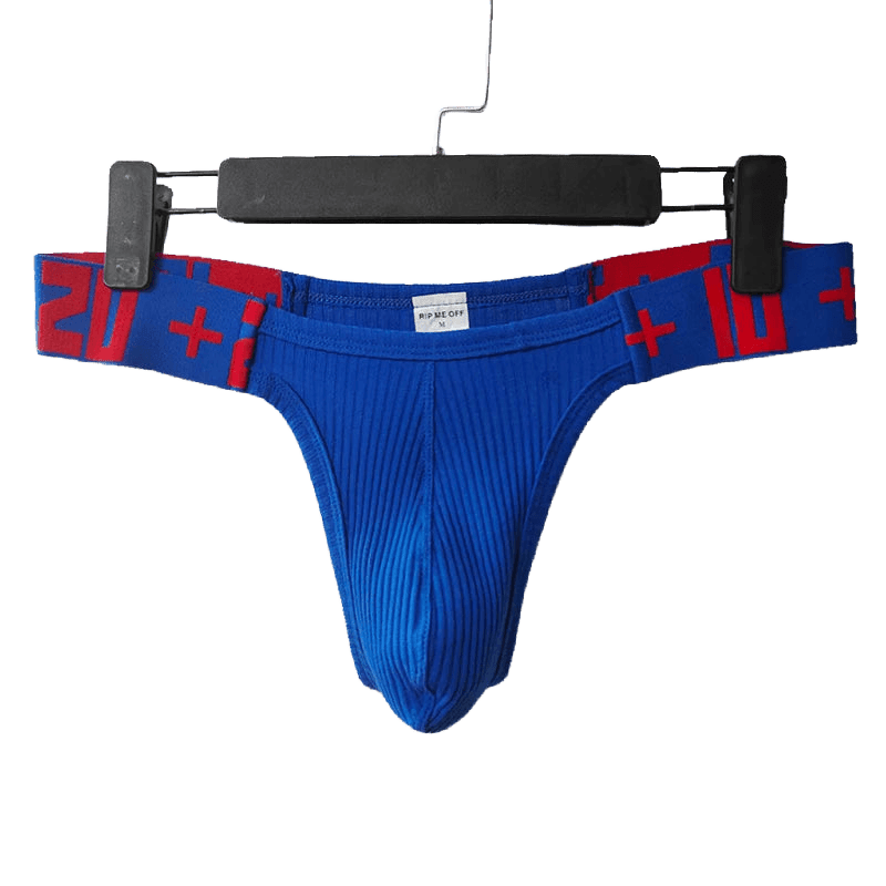 Breathable Low - Rise Cotton Pouch Thong - WOWihte