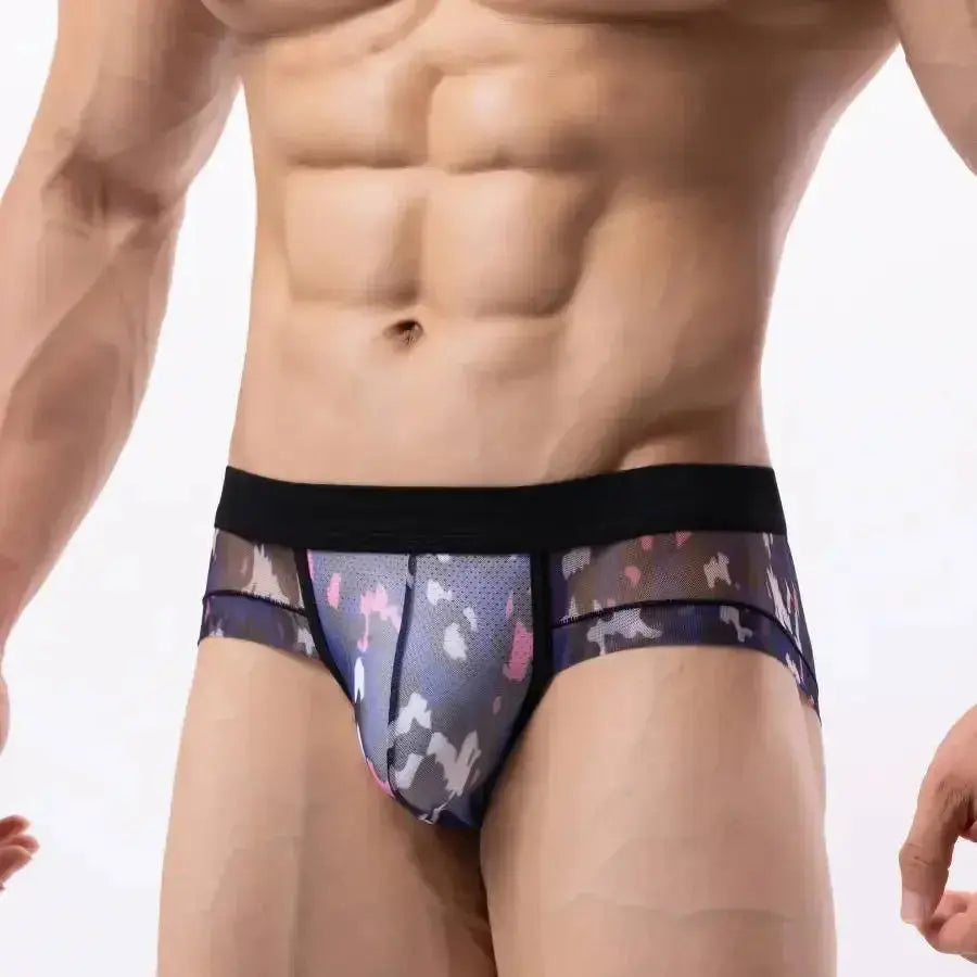 Breathable Low Waist Mesh Briefs - WOWihte